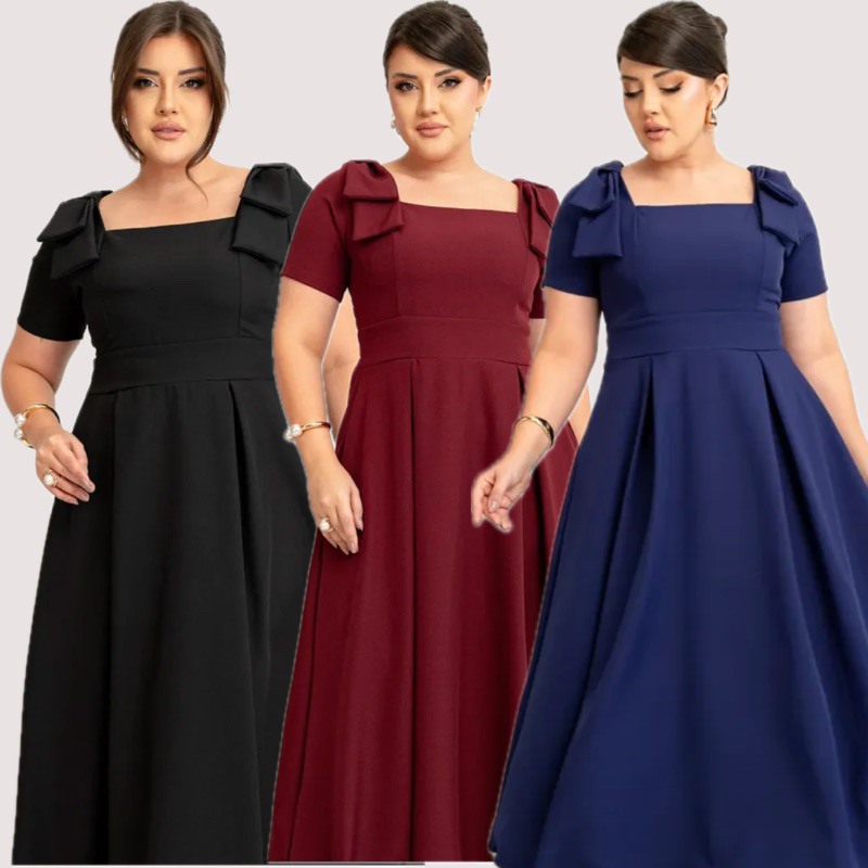Vestido Evangelico Plus Size Elegante Moderno Congresso | Shopee Brasil