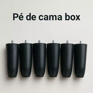 Pés Para Cama Box Casal Kit 6 Pés 12 Cm Plastico Pezinho Para Cama Armário E Sofá