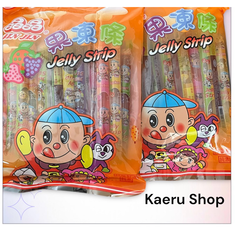 Gelatina de Frutas Jelly Strip Jin Jin 470g Doce Oriental Asiático