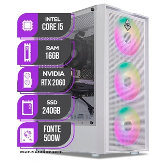 PC Gamer Mancer, Intel i5 10ª Geração, RTX 2060 6GB, 16GB DDR4, SSD 240GB, Fonte 500W 80 Plus
