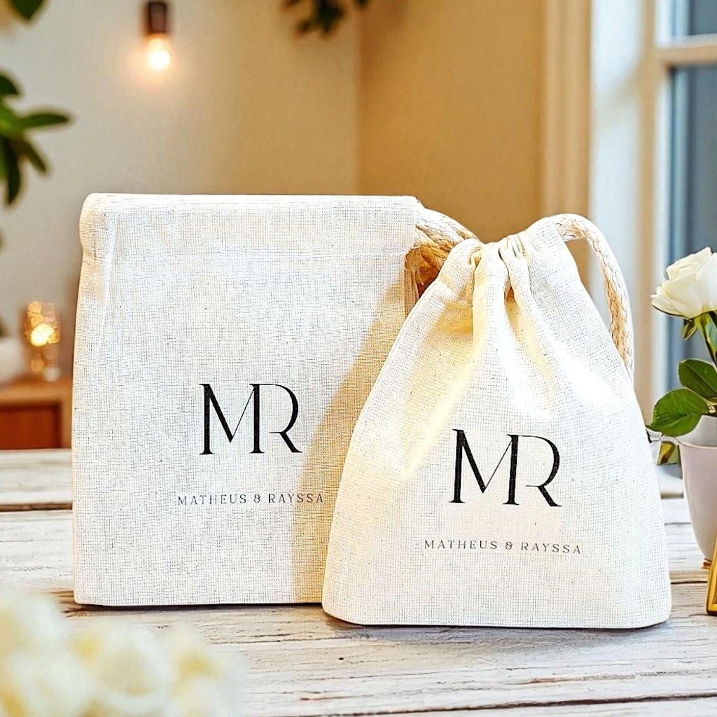10+ Saquinho Cordão Casamento Monograma Letras Coladinhas - Lembrancinha de Casamento em Oferta na Shopee