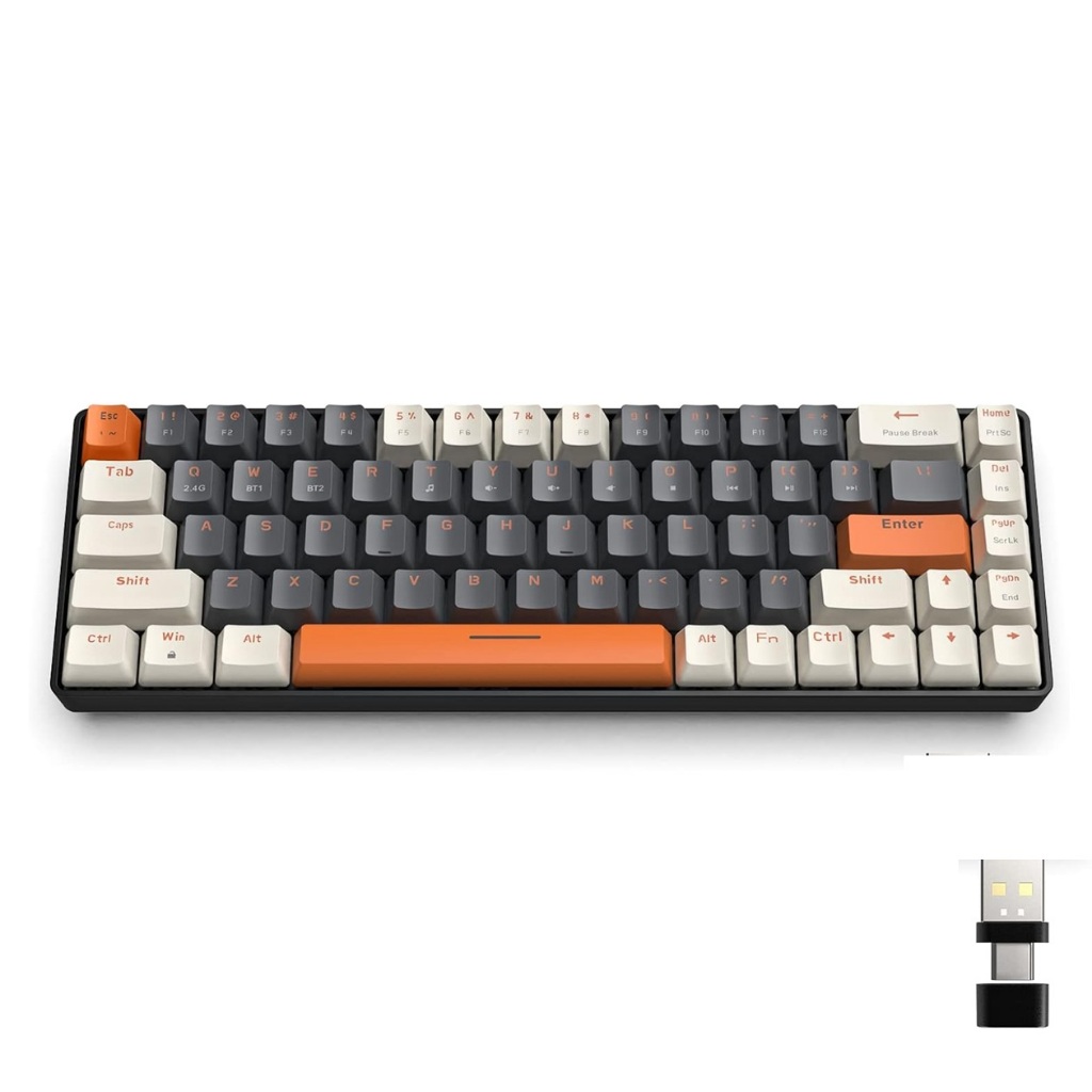 KiiBOOM K68 メカニカルキーボード 68キー Teclado Gamer Mecânico K68 Sem Fio - 68 Teclas - Bluetooth USB