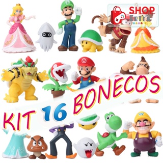 Bonecos Novos Kit Completo 16 Super Mario World Coleção Miniaturas Colecionáveis Personalizado III em Oferta na Shopee