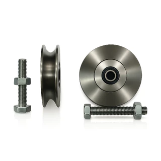 Kit 2 Roldanas 2 1/2" Canal em U em Aço com Parafusos e Porcas para Portão de Correr