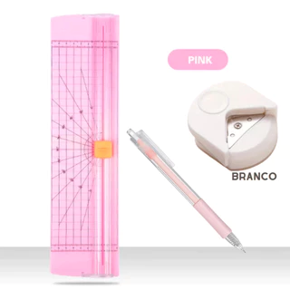 KIT Guilhotina A4 + Mini Arredondador + Caneta Estilete Cortador De Papel Portátil Fácil Manuseio