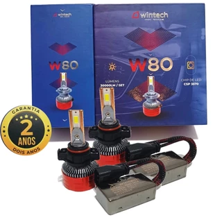 Lâmpada Farol Ultra Super Led W80 30000L Wintech H1 H3 H4 H7 H11 H16 H27 HB3 HB4 HB5 2 anos garantia