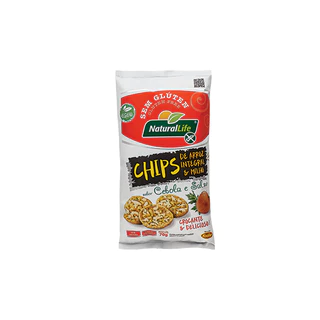 Kit 12x Chips de Arroz Integral Naturallife 70g – Milho, Cebola e Salsa S/ Glúten