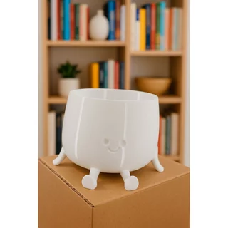 Vaso Decorativo 3D com Pernas – Vasinho suculenta Feliz - Feito em PETG – Grande e Reforçado - Design Divertido