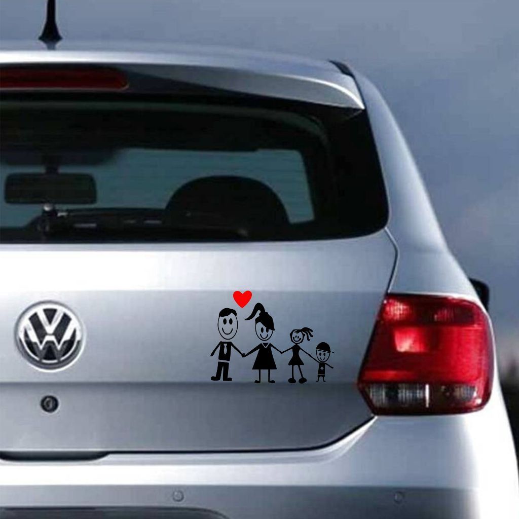 Adesivo para carro moto bicicleta Familia Feliz modelos Mãe Pai Filho ...