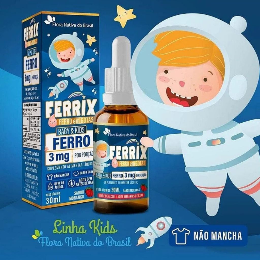 Ferrix Suplemento de Ferro Infantil ( FERRO 5mg/Porção ) 30ml Sabor ...