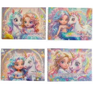 Livro de Colorir Unicórnio com Desenhos Gigantescos / Livro de Pintura / Caderno de Colorir em Oferta na Shopee