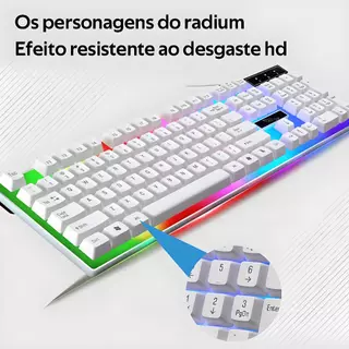 kit teclado e mouse gamer mouse teclado Teclado Semi Mecânico + Mouse Gamer 3200dpi Rgb Led -H8