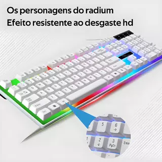 Kit Teclado Semi Mecânico + Mouse Gamer 3200dpi Rgb Led -H8