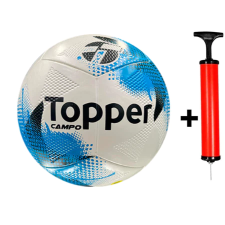 Bola topper slick ii society/campo/futsal oficial + bomba de ar