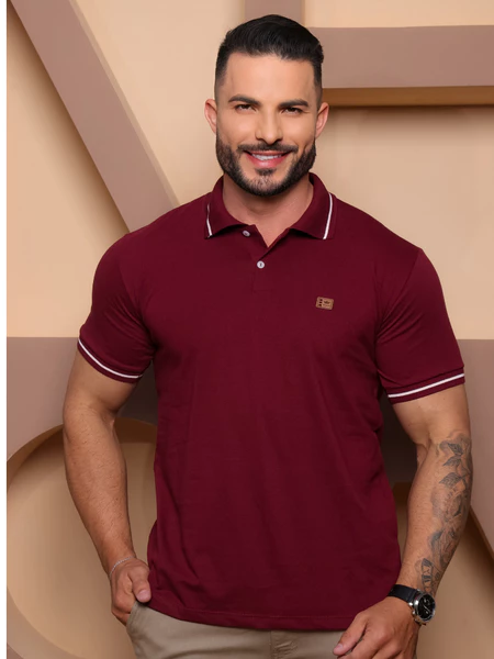 Camisa gola polo 100% algodão masculina