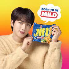 Novidade BTS Jin Ramen Mild ottogi Pack com 5un com Photocard