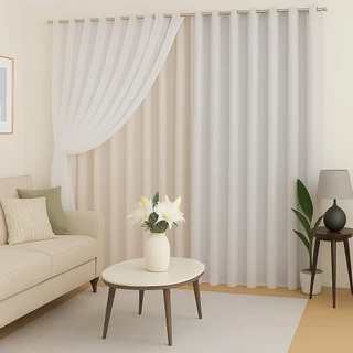 Cortina Blackout Com Voil 4.00x2.50 em Tecido De Extrema Qualidade Voal em Oferta na Shopee