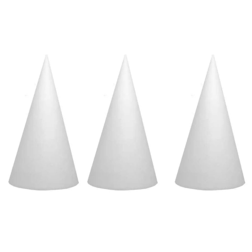 KIT : CONE DE ISOPOR MEDIO PEQUENO E GRANDE DECORAÇÃO NATAL ENFEITE ...
