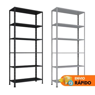 stante Prateleira Aço Ferro Multiuso 6 Prateleiras 204cm X 60cm - Organização Casa - Preto - Cinza - Branco em Oferta na Shopee
