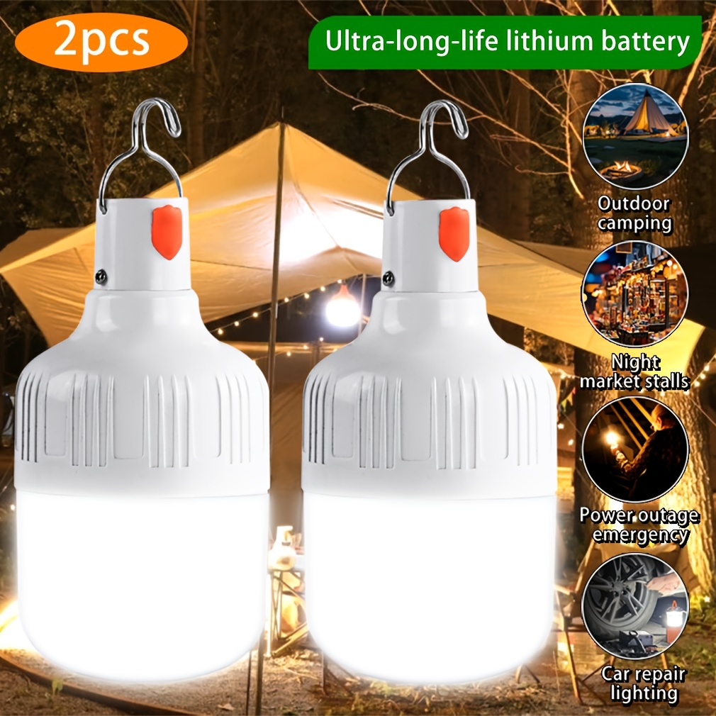 2 Luminarias de emergencia branca Recarregavel Led 40W 80W Portátil Acampamento Ar Livre Led