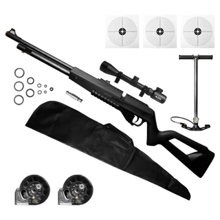 CARABINA PCP G850 5,5MM QGK+ LUNETA 3-9X40+CAPA+BOMBA+ALVO
