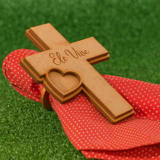 Kit Porta Guardanapo Cruz MDF 6x4cm com Frase Ele Vive Mesa Cristã Páscoa 12 uni em Oferta na Shopee