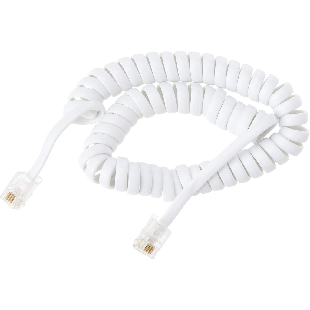 Cabo Espiral Para Telefone Conector Rj11 - 1,80mts Branco | Shopee Brasil