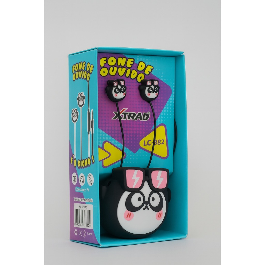 Fone Com Fio P2 Animais Fofos Xtrad LC-882 | Shopee Brasil