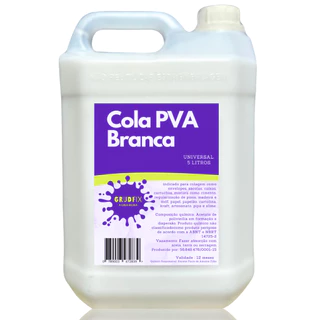Cola Pva 5 Litros Branca Madeira Extra Papelão Concreto base d'agua profissional artesanato