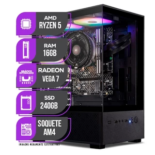 PC Gamer Mancer, AMD Ryzen 5 5600GT, Vega 7, 16GB DDR4, SSD 240GB, Fonte 400W 80 Plus em Oferta na Shopee