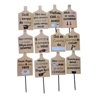 Kit Plaquinhas Divertidas para fotos Chá de Cozinha modelo tabua de carne em Oferta na Shopee