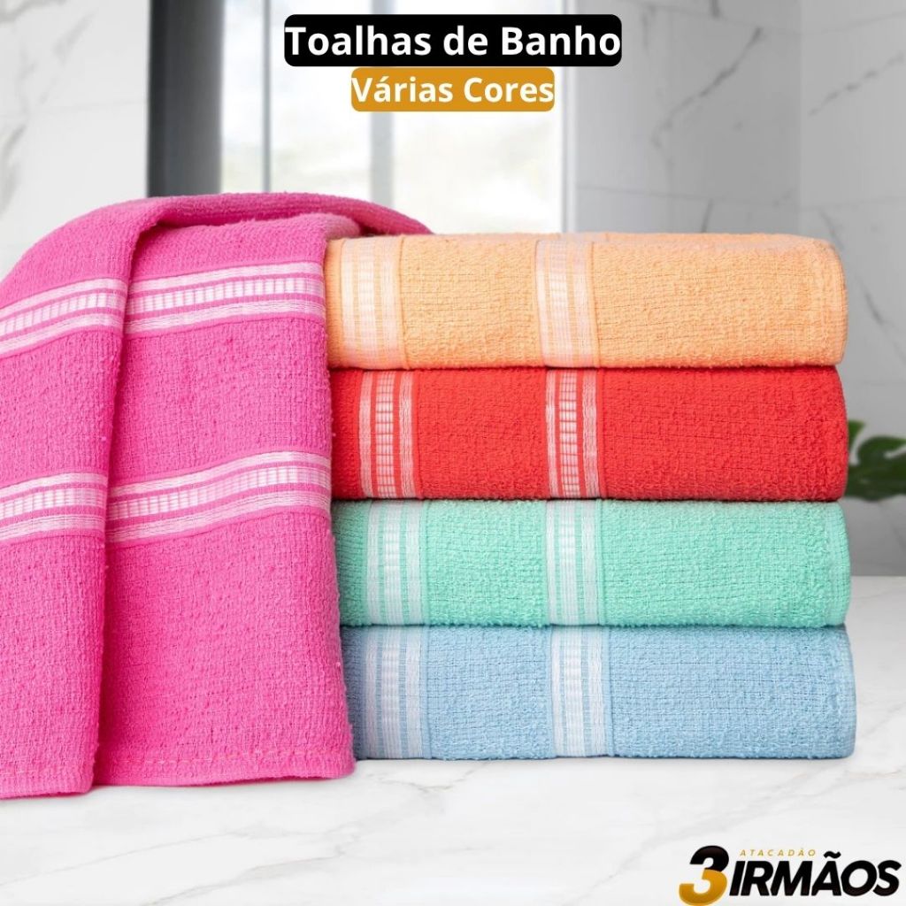 Toalha De Banho 100 Algodao 58x118cm Confortavel Macia Diversas Cores ...