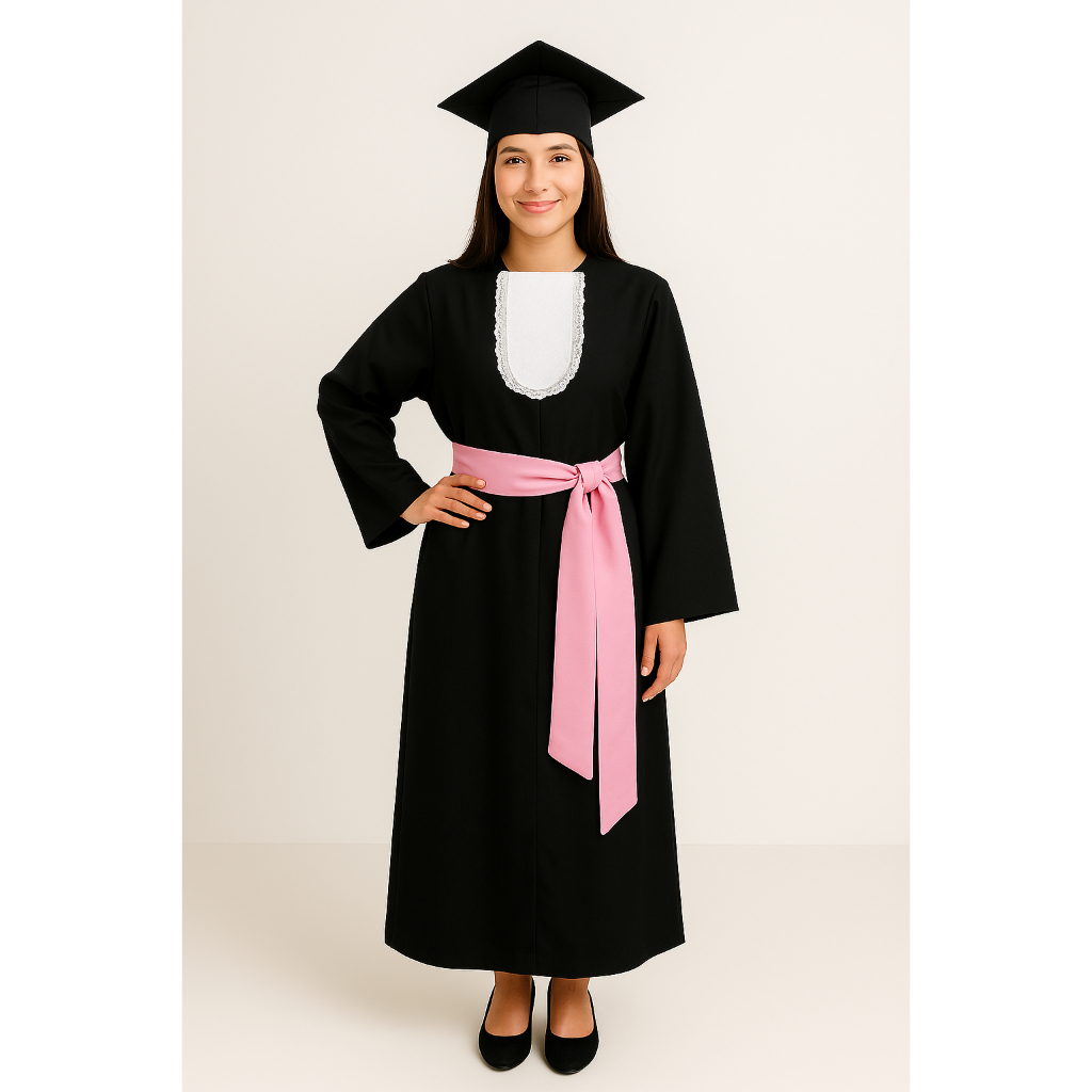 Beca Para Formatura – Traje Completo Com Faixa, Capelo E Jabô | Shopee ...