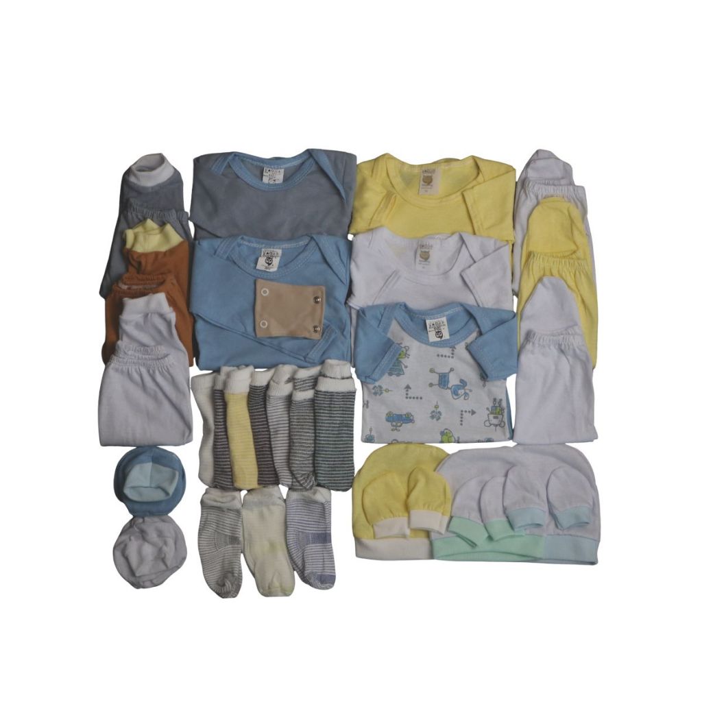Kit 30 Peças Enxoval Bebê Body Mijão Meia Touca e Luva Maternidade ...
