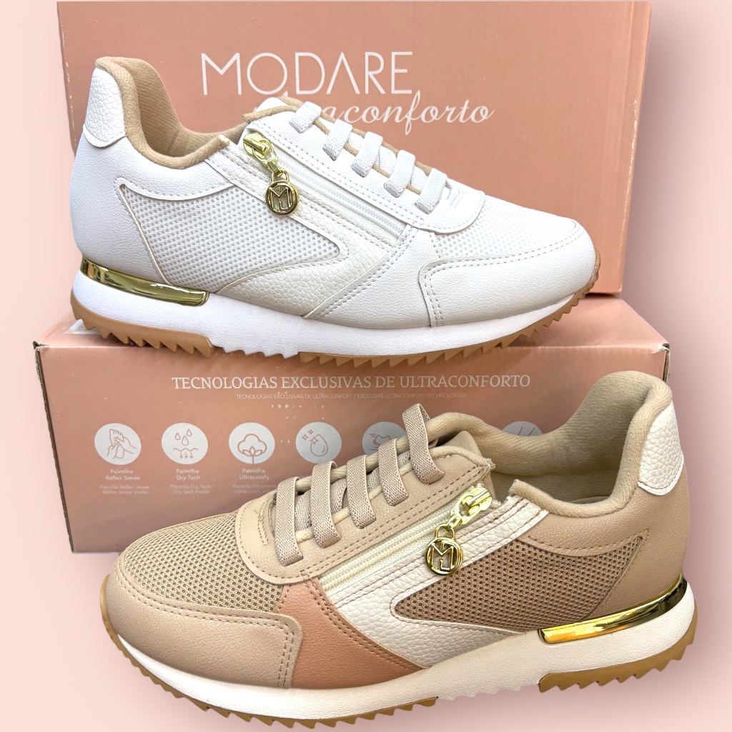 Tenis MODARE ultraconforto ORIGINAL confort Zíper e elástico sem ...
