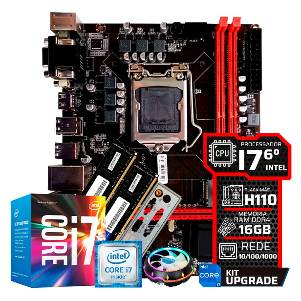 Kit Upgrade Intel Core I7 6700 Ddr4 16gb Placa Mãe H110 | Shopee