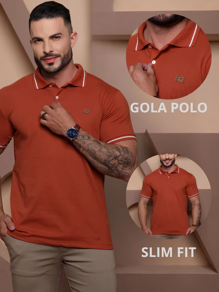 Camiseta polo masculina original premium
