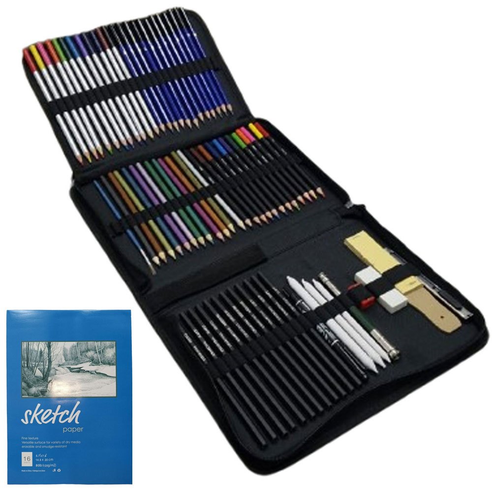 Estojo 72 Peças Lápis De Desenho Arte Profissional Pintura | Shopee Brasil