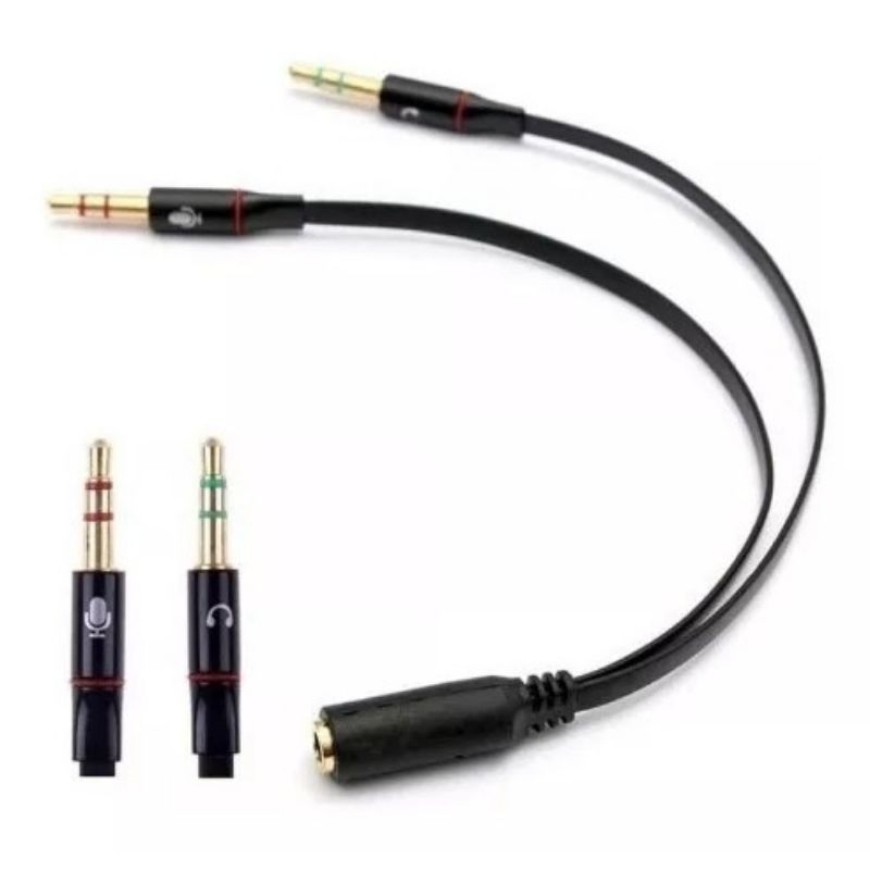 Cabo Adaptador P2 Divisor Áudio e Microfone 2 Vias – Fone e Mic ...