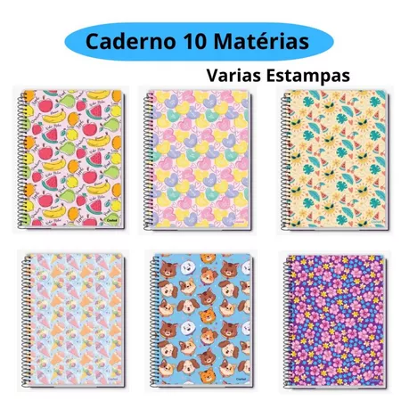 Caderno Universitário 10 matérias capa dura com 160 folhas 