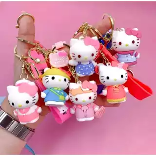 2 Unidades Chaveiro Hello Kitty Silicone 3d Coloridos Infantil