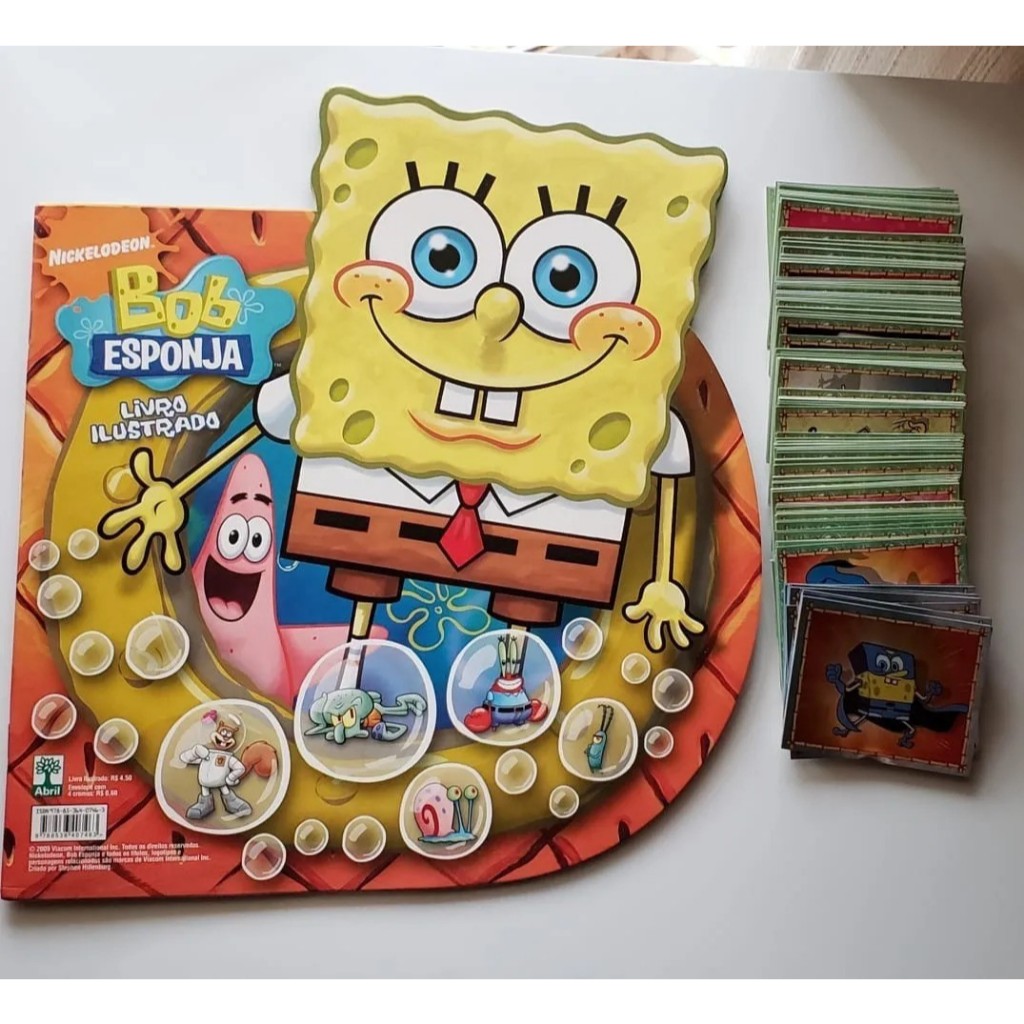 Album Bob Esponja ano 2009 vazio com 50 figurinhas para colar | Shopee ...