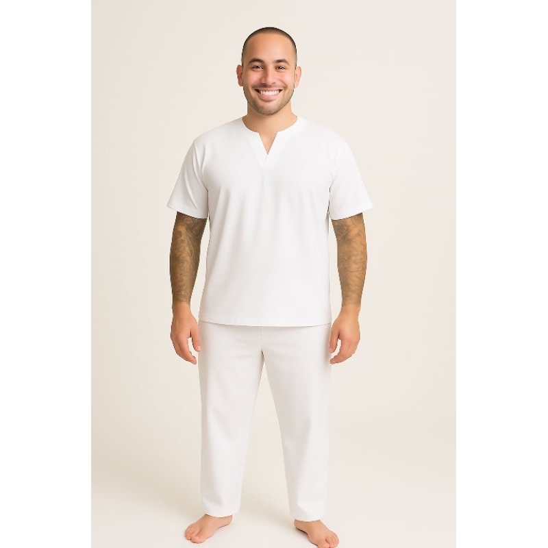 Roupa de ração masculina branca | Shopee Brasil