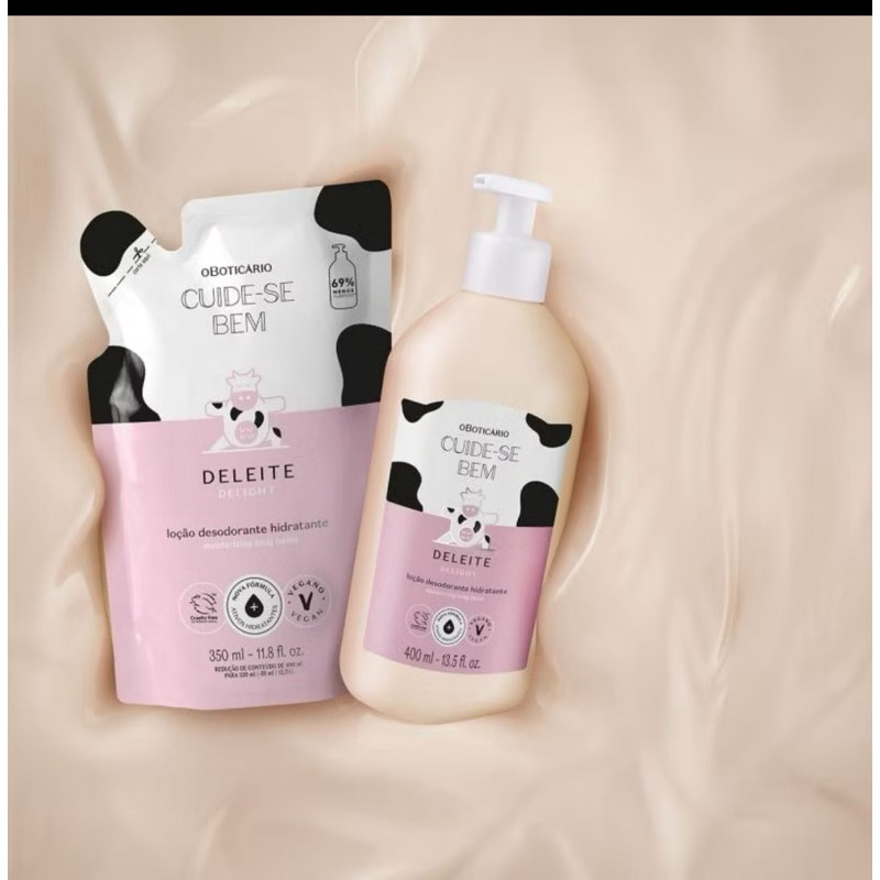 Deleite O Boticário Cuide-se Bem Body Splash 200ml Creme Hidratante 400ml