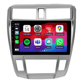 Multimidia 9 Polegadas Honda City 2008 Á 2014 Android Auto Carplay Com Moldura