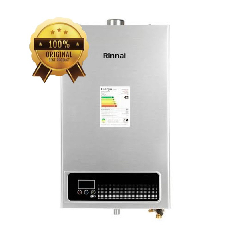 Aquecedor a gás Rinnai 15 litros E15 Prata. GÁS NATURAL OU GLP | Shopee ...