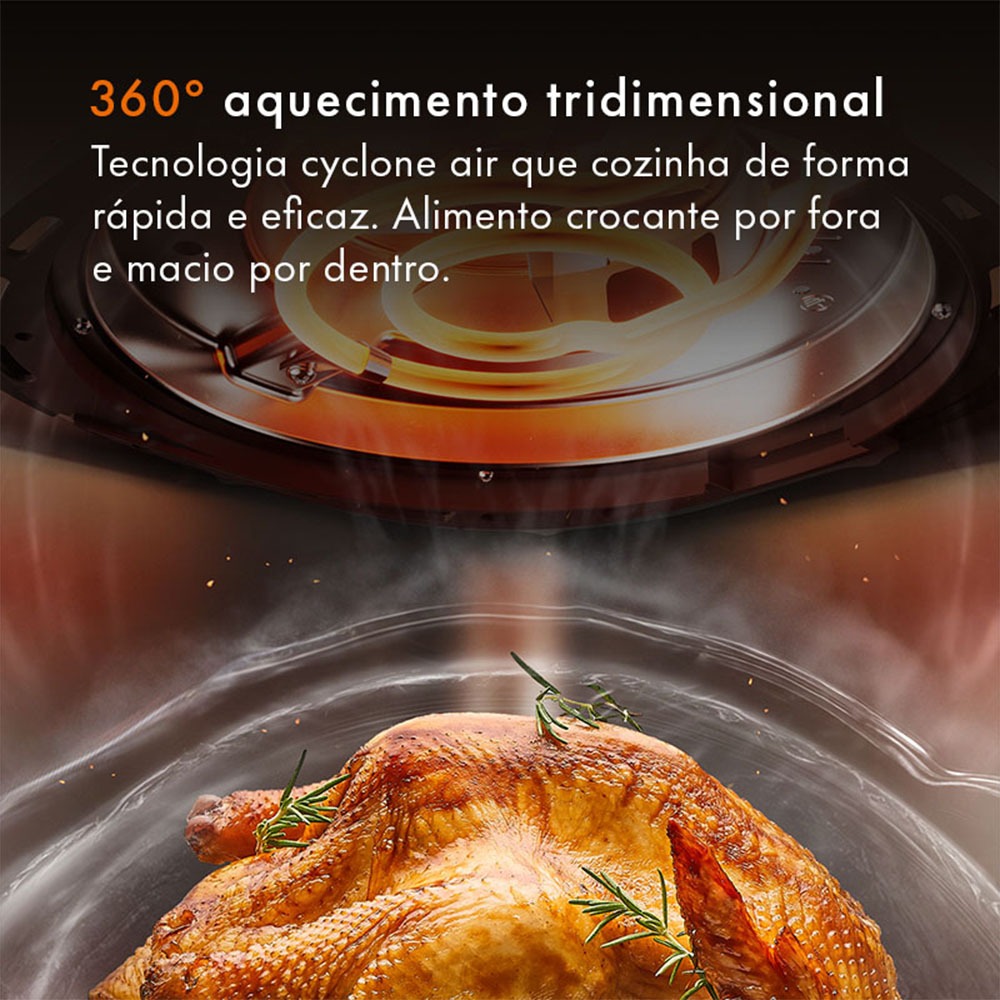 Gaabor Air Fryer Sem Óleo 4,2L Duo Analógica com Janela e Visor