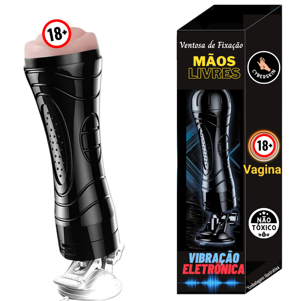 Masturbador Masculino Eletrônico Lanterna Vagina Com Ventosa Vibração