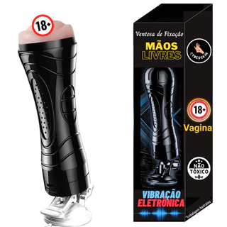 Masturbador Masculino Eletrônico Lanterna Vagina Com Ventosa Vibração
