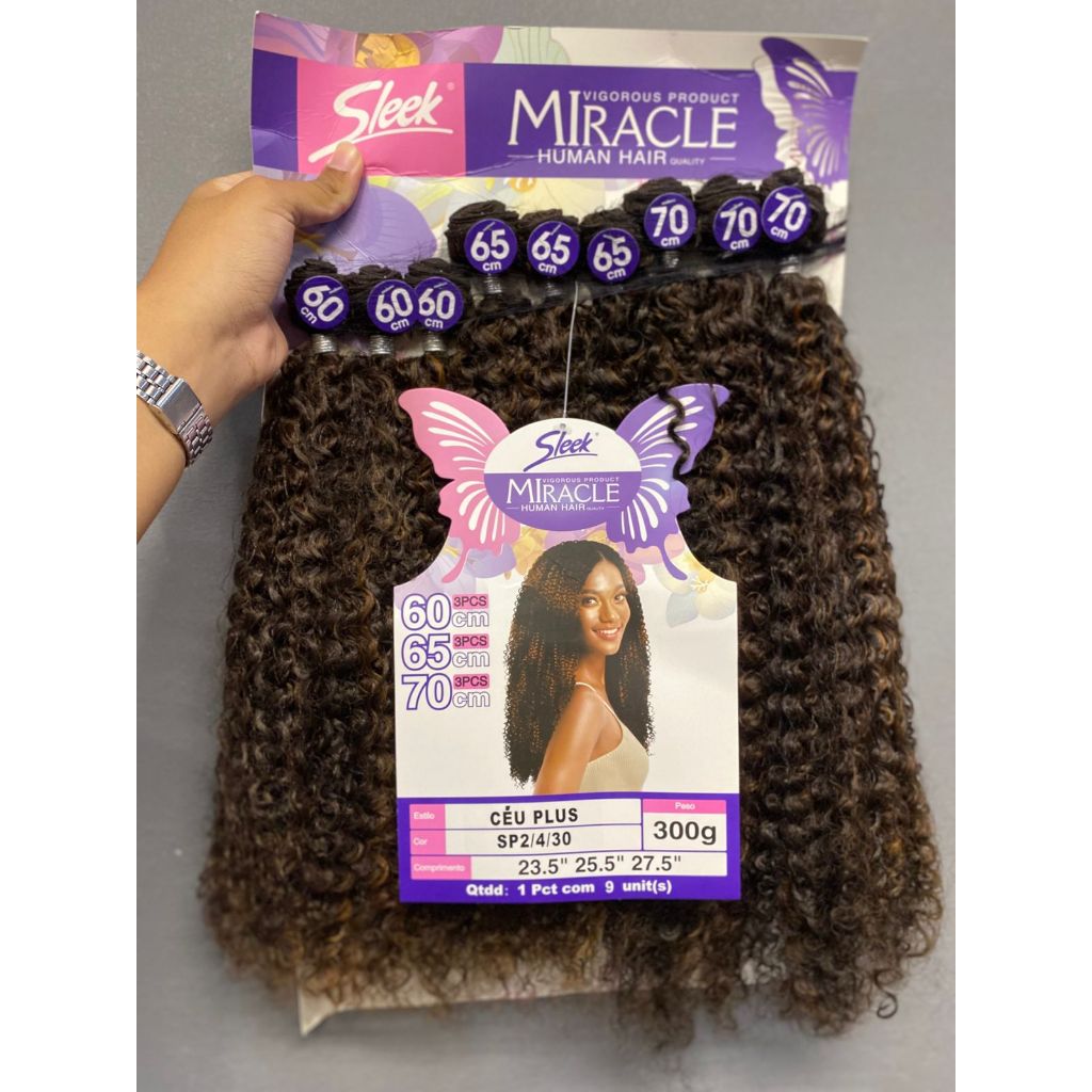 CEU PLUS - SLEEK MIRACLE - CABELO HUMAN HAIR CACHEADO | Shopee Brasil
